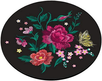 Цветен флорален модел с пеперуди, неплъзгащи се гумени подложки за мишка, акварелна подложка, размер 7,9 x 7,9 x 0,12 инча, кръгла подложка за мишка