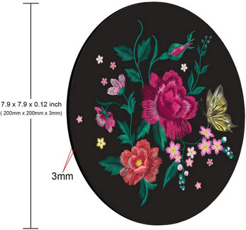 Цветен флорален модел с пеперуди, неплъзгащи се гумени подложки за мишка, акварелна подложка, размер 7,9 x 7,9 x 0,12 инча, кръгла подложка за мишка