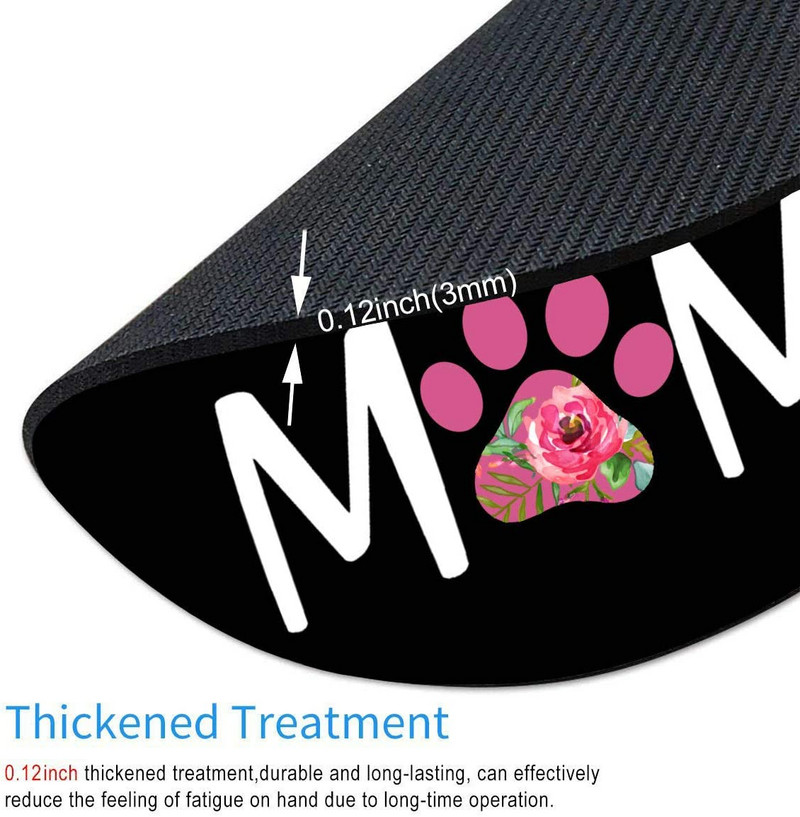 Dog Mom Virágos kivitel, kerek játék egérpad Mérete 7,9 x 7,9 x 0,12 hüvelyk