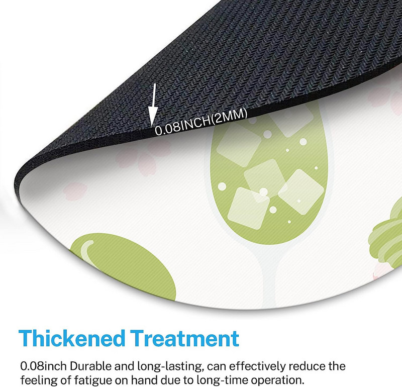 Kerek egérpad, zöld rajzfilm desszert egéralátét, kis csúszásmentes gumi alappal, kerek egérpad munkához és játékhoz