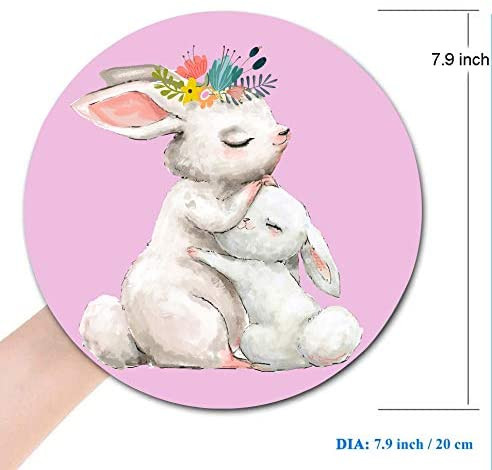 Lovely Rabbit Round Mouse Pad Gaming Mouse Pad Vízálló, Kör alakú egérpad csúszásmentes gumitalpú egérpadok 7,9x0,12 hüvelykes