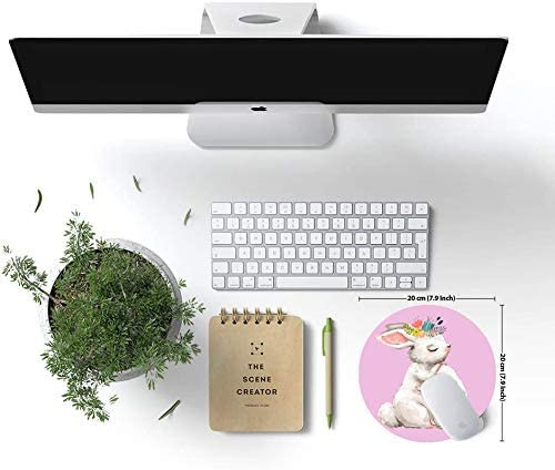 Lovely Rabbit Round Mouse Pad Gaming Mouse Pad Vízálló, Kör alakú egérpad csúszásmentes gumitalpú egérpadok 7,9x0,12 hüvelykes
