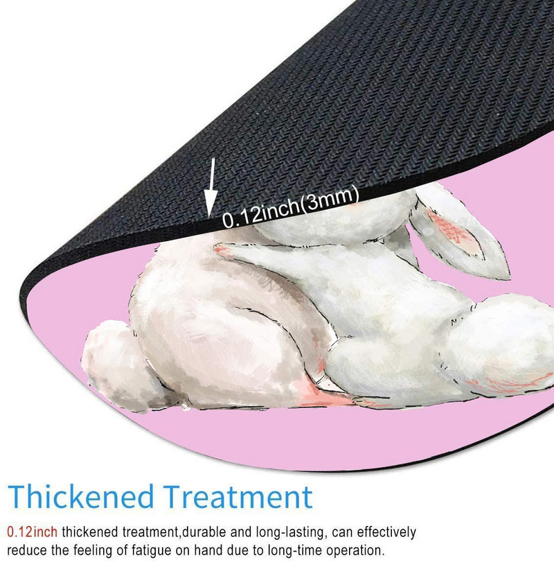Lovely Rabbit Round Mouse Pad Gaming Mouse Pad Vízálló, Kör alakú egérpad csúszásmentes gumitalpú egérpadok 7,9x0,12 hüvelykes