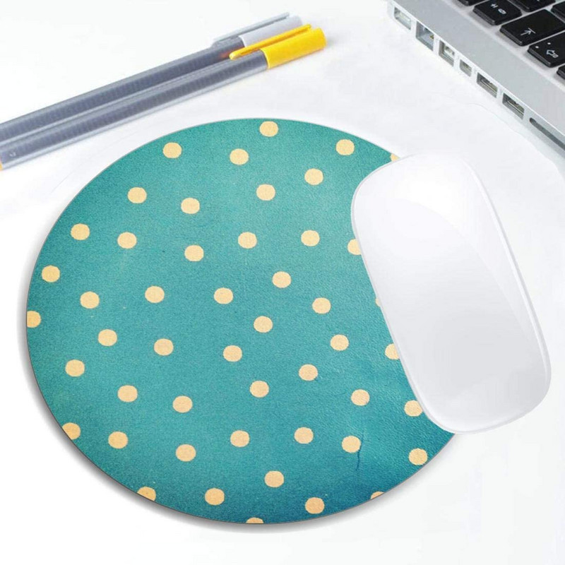 Arany pöttyös egérpad kerek, csúszásmentes gumi egérpad Laptop Irodai számítógép dekoráció Aranyos asztali kiegészítő Design egérpad