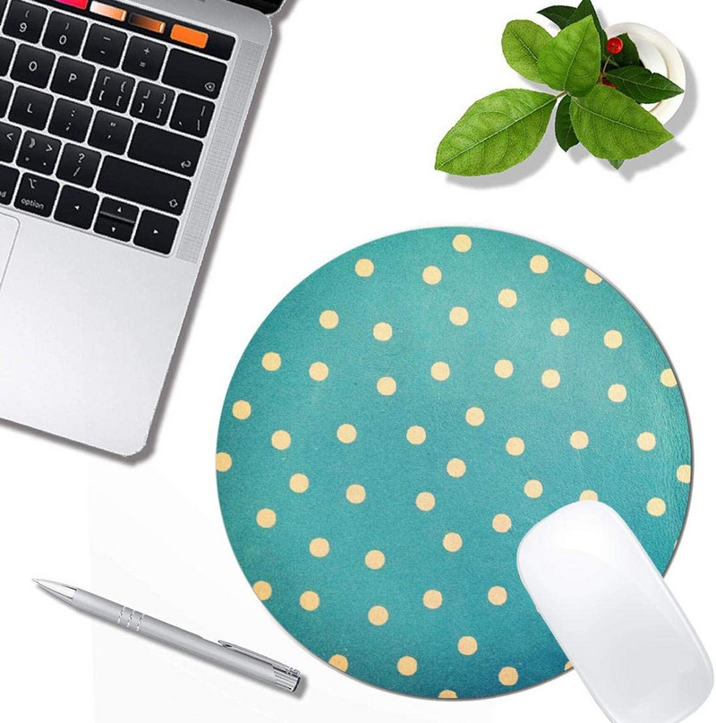 Arany pöttyös egérpad kerek, csúszásmentes gumi egérpad Laptop Irodai számítógép dekoráció Aranyos asztali kiegészítő Design egérpad