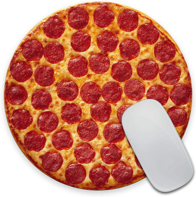 Kör egérpad Egérpad Munkatárs tanár ajándék Sajtos Pepperoni Pizza Egérpad otthoni laptophoz 7,9 x 7,9 hüvelykes