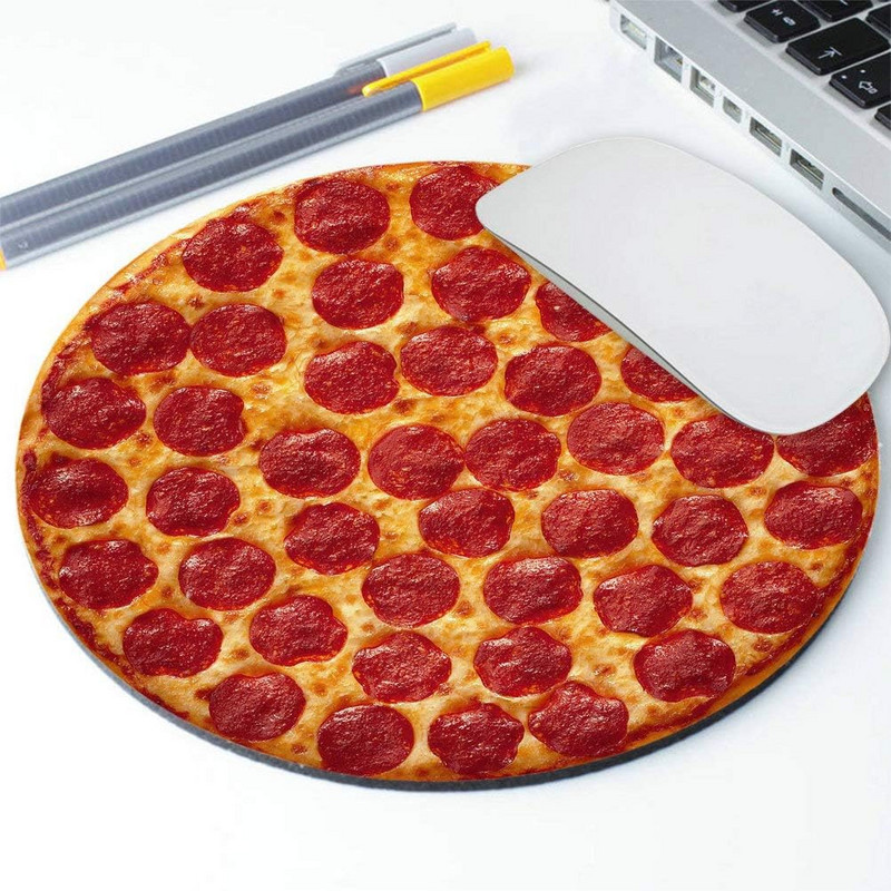 Kör egérpad Egérpad Munkatárs tanár ajándék Sajtos Pepperoni Pizza Egérpad otthoni laptophoz 7,9 x 7,9 hüvelykes