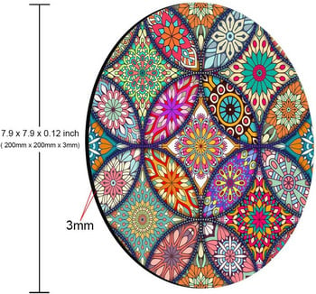 Vintage Mouse Pad Στρογγυλό Mandala Mouse Mat Χαριτωμένο Mouse Pad Mouse Pad Προσαρμοσμένο στρογγυλό αντιολισθητικό ελαστικό mousepad 7,9 ιντσών