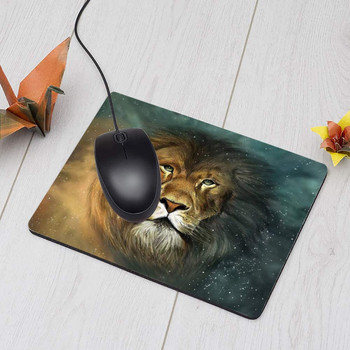 Lion Mousepad The King of Forest-Lion Head Mouse Pad Mouse Mat for Computer Desk Laptop Office 9.5 X 7.9 Inch Неплъзгаща се гума