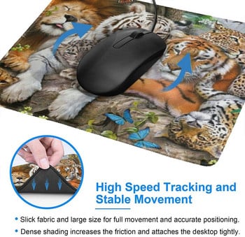 Подложка за мишка Wildlife Gaming Голяма подложка за мишка с нехлъзгаща се гумена основа със зашит ръб за компютри Бюро за лаптоп 10x12 инча