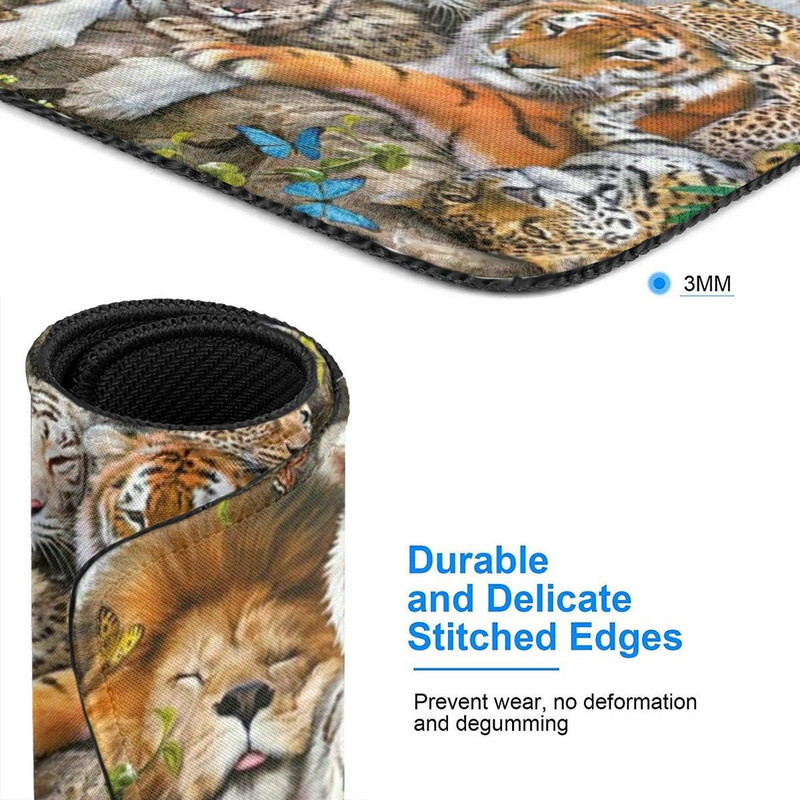 Wildlife Mouse Pad Gaming Nagy egérpad csúszásmentes gumitalppal, varrott éllel számítógépekhez Laptop asztal 10x12 hüvelykes