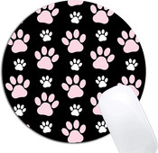 Puppy Paws Kutyanyomok Állatmancsok Rózsaszín egérpad Kerek Csúszásmentes Gumi Egérpad Laptop Számítógép Dekor Aranyos Asztali Design Egérpad