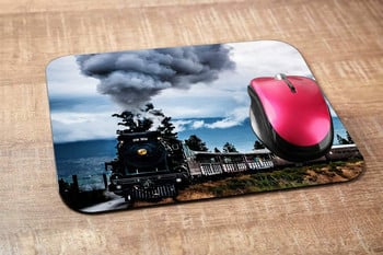 Train Gaming Mousepad Cool Steam Train Old Vehicle Mouse Pad Подложка за мишка за компютър, лаптоп, офис 9,5 X 7,9 инча, неплъзгаща се гума