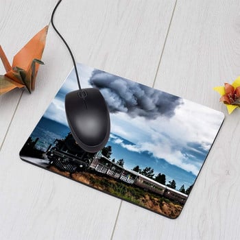 Train Gaming Mousepad Cool Steam Train Old Vehicle Mouse Pad Подложка за мишка за компютър, лаптоп, офис 9,5 X 7,9 инча, неплъзгаща се гума