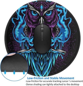 Witchcraft Skull Στρογγυλό Mouse Pad Witch Pagan Αντιολισθητικό ελαστικό ποντίκι για επιτραπέζιο υπολογιστή gaming Laptop γραφείου Δώρα για το σπίτι