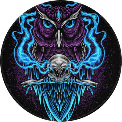 Boszorkánykoponya kerek egérpad Boszorkány pogány csúszásmentes gumi egérszőnyeg számítógépes asztali játékhoz laptop irodai munkához otthoni ajándékok