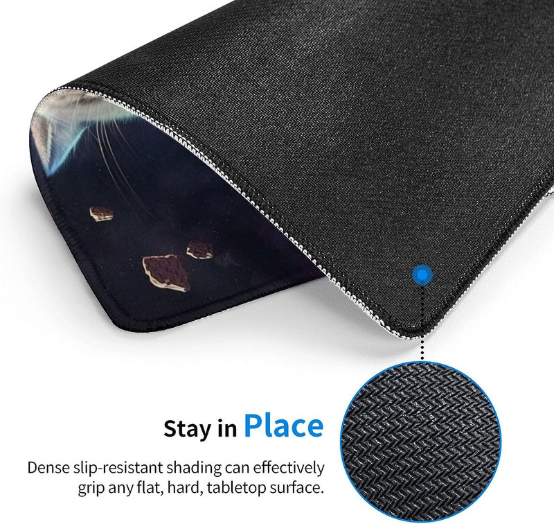 Egérpad csúszásmentes gumi macska Play Games Galaxy Vicces négyszögletes egérpadok játékhoz Irodai számítógép laptop 10 x 12 hüvelykes