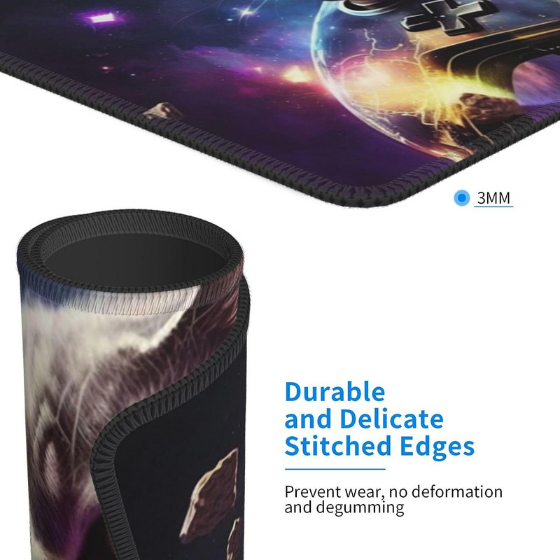 Egérpad csúszásmentes gumi macska Play Games Galaxy Vicces négyszögletes egérpadok játékhoz Irodai számítógép laptop 10 x 12 hüvelykes