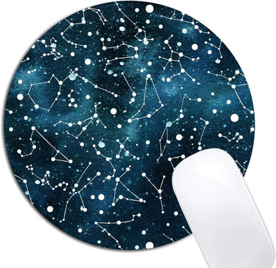 Cool Blue Galaxy Night Sky Pattern Mouse Pad rotund antiderapant Mousepad din cauciuc Decor pentru computer Birou drăguț Design personalizat Mouse Pad