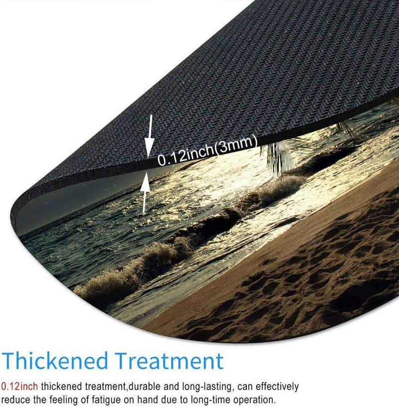 Trópusi tengerparti pálmafa telihold csillagos éjszakai egéralátéttel, kerek, csúszásmentes gumi egérpadokkal, 7,9 x 7,9 x 0,12 hüvelykes