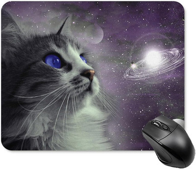 Cat Space Outer Galaxy egérpad asztali szőnyeg csúszásmentes gumi játékpad számítógépekhez Laptop Office Home 7,9" × 9,7" hüvelyk