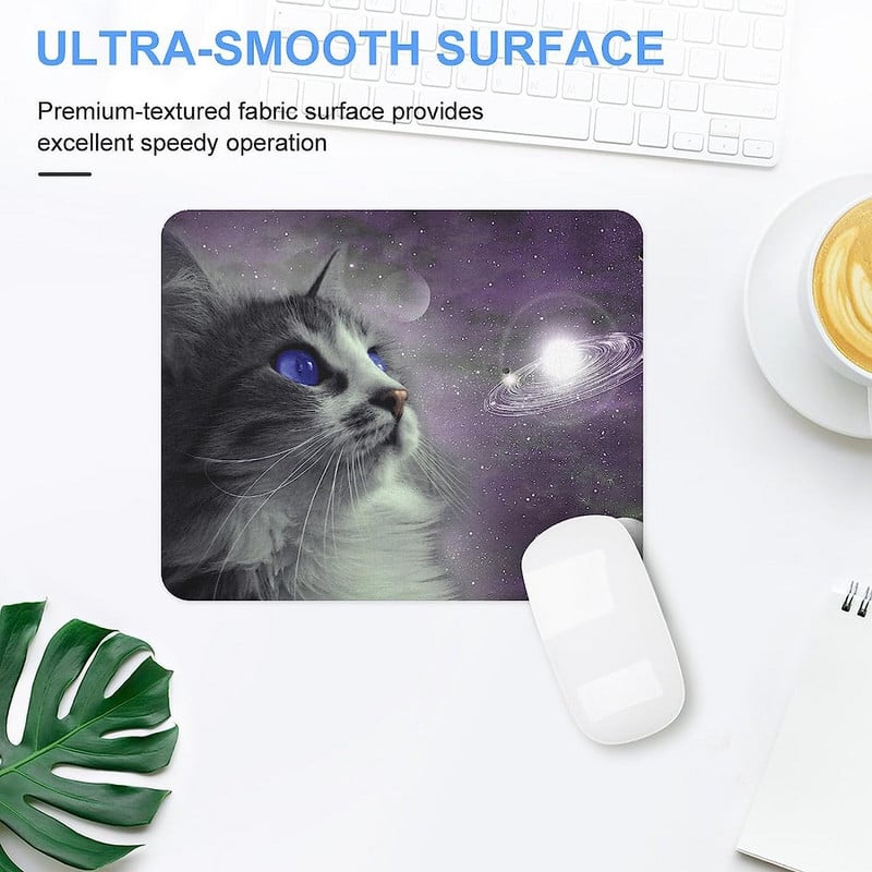 Cat Space Outer Galaxy egérpad asztali szőnyeg csúszásmentes gumi játékpad számítógépekhez Laptop Office Home 7,9" × 9,7" hüvelyk