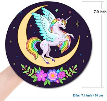 Cute Horse Στρογγυλό Mouse Pad Gaming Mouse Mat Αδιάβροχο κυκλικό mouse pad Αντιολισθητική βάση από καουτσούκ Mousepad 7,9x0,12 ίντσες