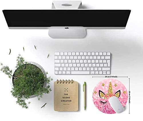 Ló egérpad kerek egérpad játékhoz egéralátét Vízálló, kör alakú egérpad, csúszásmentes gumialap 7,9x0,12 hüvelykes