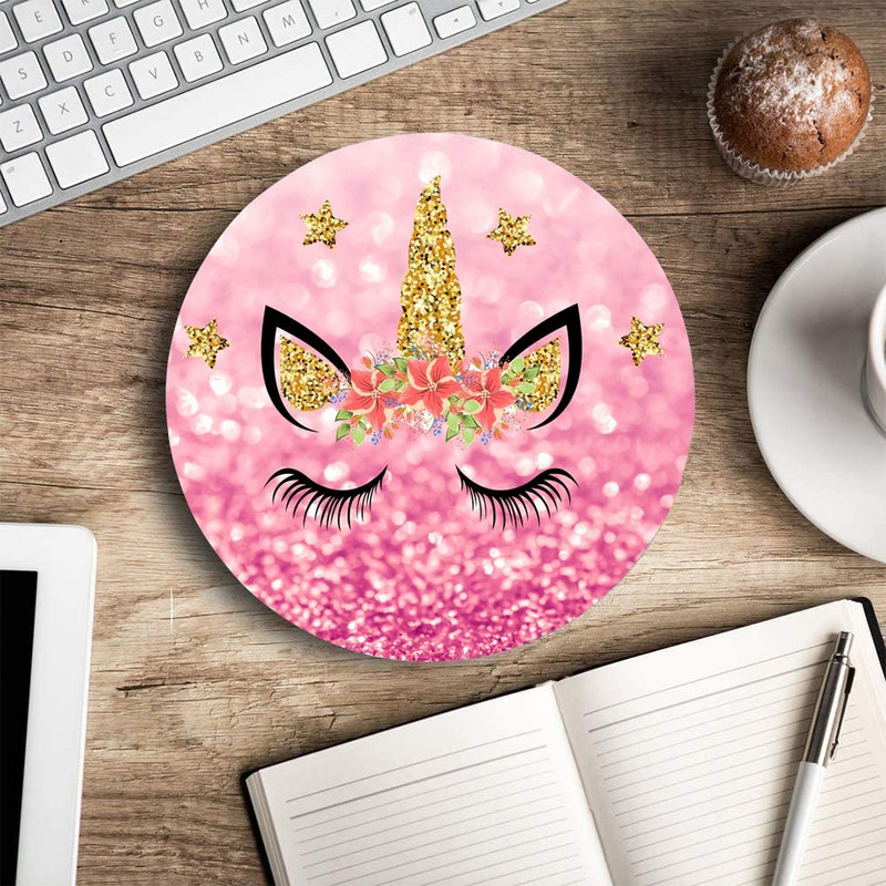 Ló egérpad kerek egérpad játékhoz egéralátét Vízálló, kör alakú egérpad, csúszásmentes gumialap 7,9x0,12 hüvelykes