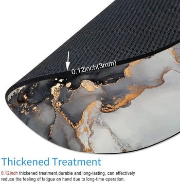 Μαύρο λευκό χρυσό Μάρμαρο στρογγυλό mousepad αδιάβροχο κυκλικό μικρό mousepad με σχέδια αντιολισθητικά ελαστικά μαξιλαράκια ποντικιού για γραφείο