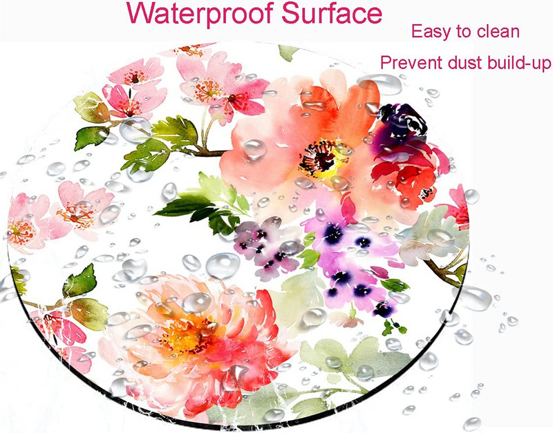 Kerek akvarell bazsarózsa virágok virágos egérpad prémium textúrájú kis egéralátét csúszásmentes gumitalppal laptop számítógéphez