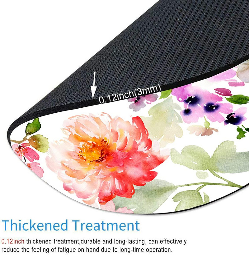 Kerek akvarell bazsarózsa virágok virágos egérpad prémium textúrájú kis egéralátét csúszásmentes gumitalppal laptop számítógéphez