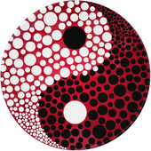 Yin Yang fekete-fehér foltok kerek egérpad Irodai asztali kiegészítők csúszásmentes gumi egéralátét irodai laptopokhoz 8"X8" hüvelykes
