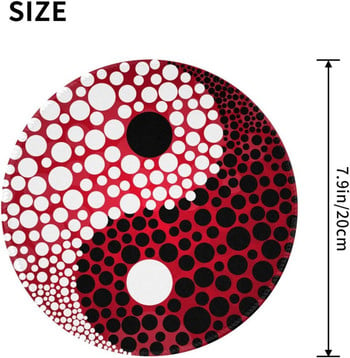 Yin Yang Черни и бели петна Кръгла подложка за мишка Аксесоари за офис бюро Неплъзгаща се гумена подложка за мишка за офис лаптоп 8\