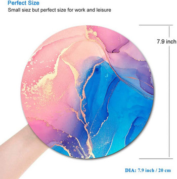 Кръгла подложка за мишка Colorful Marble3 Симпатична игрална подложка за мишка Водоустойчива неплъзгаща се гумена основа Подложки за мишка 7,9x0,12 инча