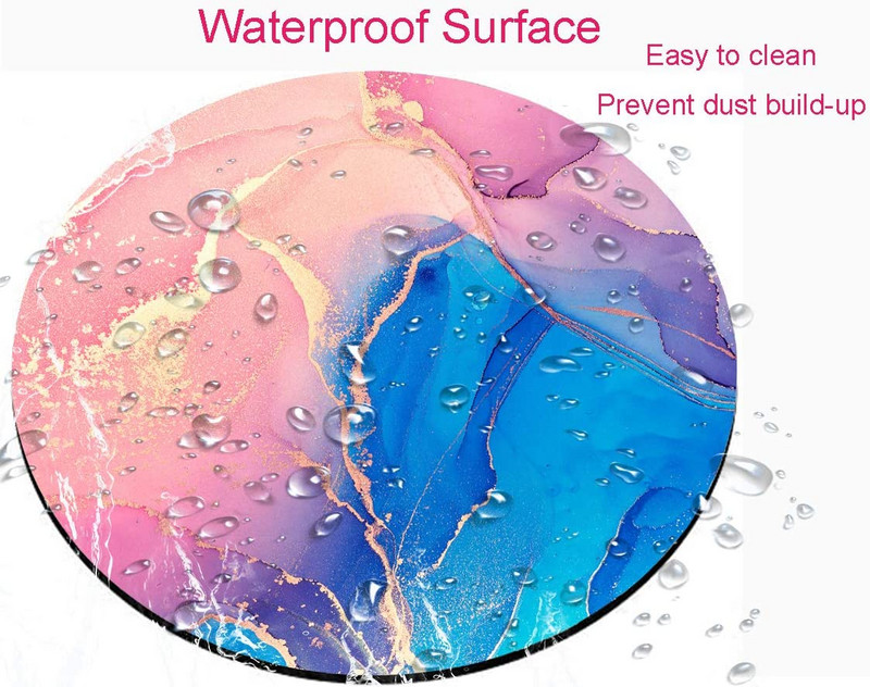 Színes márvány 3 kerek egérpad Aranyos játékra készült egéralátét, vízálló, csúszásmentes, gumi bázisú egérpad 7,9x0,12 hüvelykes