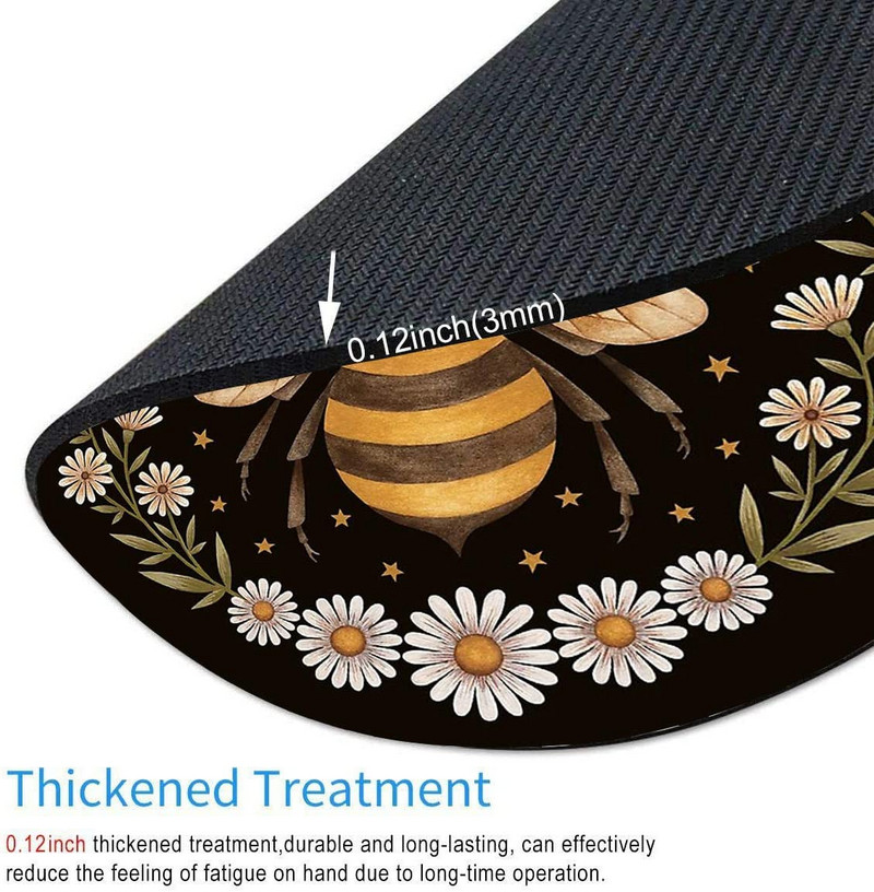 Bee kerek egéralátét Gyönyörű virágos játék egéralátét vízálló kör alakú egérpad csúszásmentes gumitalp irodai otthoni laptophoz