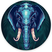 Kék elefánt kerek egérpad játékhoz egéralátét Vízálló, kör alakú egérpad csúszásmentes gumialap 7,9x0,12 hüvelykes