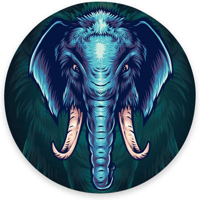 Kék elefánt kerek egérpad játékhoz egéralátét Vízálló, kör alakú egérpad csúszásmentes gumialap 7,9x0,12 hüvelykes