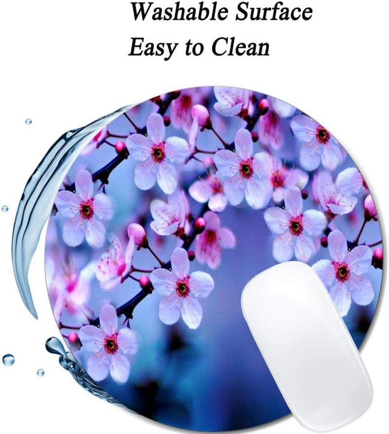 Gyönyörű virágok egérpad kerek, csúszásmentes gumi egérpad laptop irodai számítógép dekoráció aranyos asztali kivitelű egérpad
