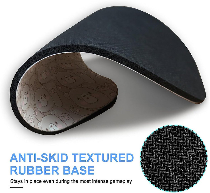 Aranyos Kawaii Teddy Bear kerek egérpad Aranyos egérpadok csúszásmentes egéralátét laptophoz, munkahelyi irodai otthonhoz 7,9x7,9 hüvelykes