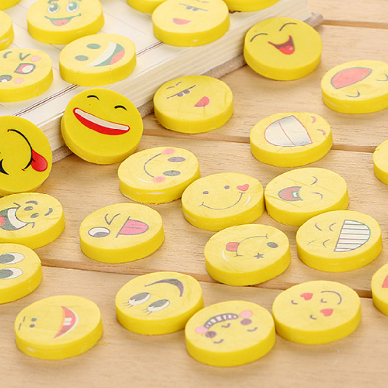 10db Creative Expression Radír Mosoly Arc Stílus Tanulás Írószer Otthoni Munka Iskolai tanulók Nyeremény Ajándék gyerekeknek Véletlenszerű