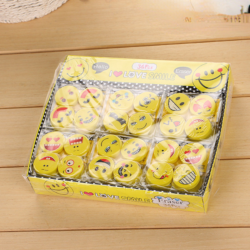 10db Creative Expression Radír Mosoly Arc Stílus Tanulás Írószer Otthoni Munka Iskolai tanulók Nyeremény Ajándék gyerekeknek Véletlenszerű