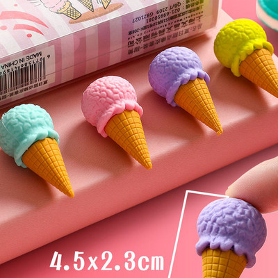 1 tk Kawaii jäätisesõõrikud pulgakomm, eemaldatav kummikustutuskumm lastele kingituste parandamise tööriist kooli kirjatarbed loominguline kingitus