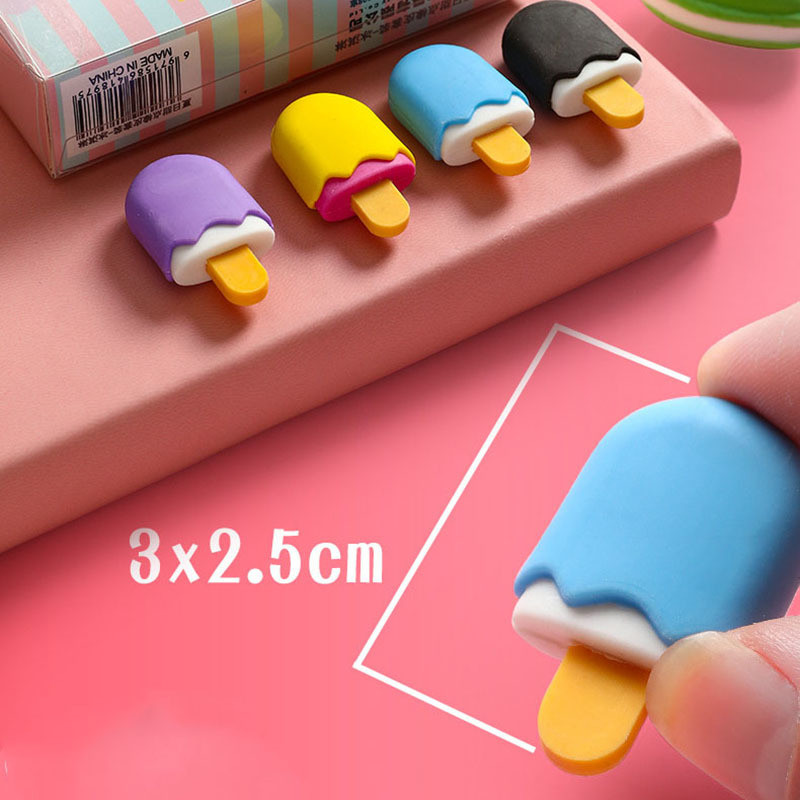 1 tk Kawaii jäätisesõõrikud pulgakomm, eemaldatav kummikustutuskumm lastele kingituste parandamise tööriist kooli kirjatarbed loominguline kingitus