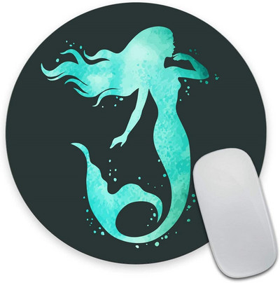 Beautiful Mermaid Mouse pad Mat rotundMermaid Mousepad circulare Albastru Gri Dimensiune 7,9 x 7,9 x 0,12 inci