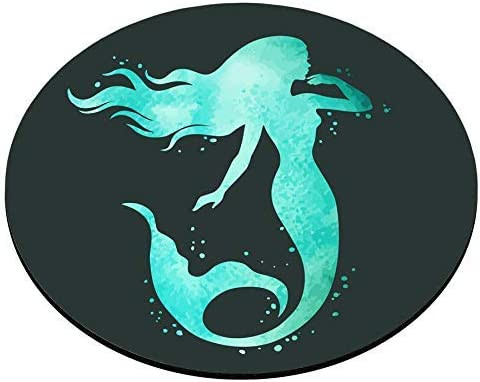 Gyönyörű Mermaid egérpad Kerek MatMermaid kör alakú egérpadok kék szürke méret 7,9 x 7,9 x 0,12 hüvelyk