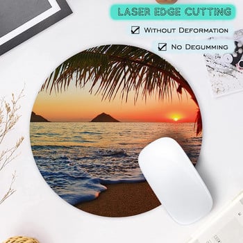 Χαβάης Beach Mouse Pad Circular Gaming Mouse Pad, 7,9x7,9 ιντσών φορητά αντιολισθητικά ποντικιά βάσης από καουτσούκ για φορητό υπολογιστή γραφείου