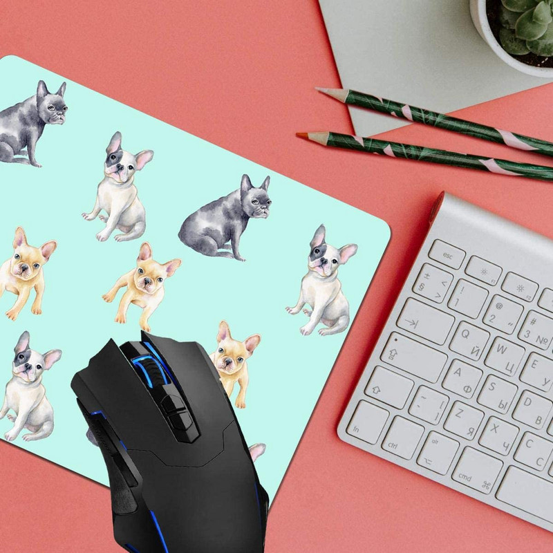 Egérpad, Francia Bulldog Kisállat Kölyök Számítógép Egérpadok Asztali kiegészítők Csúszásmentes gumitalp, Egérpad laptop egérhez
