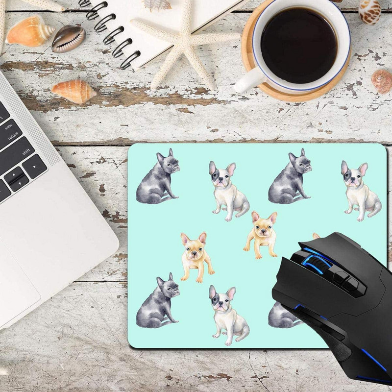Egérpad, Francia Bulldog Kisállat Kölyök Számítógép Egérpadok Asztali kiegészítők Csúszásmentes gumitalp, Egérpad laptop egérhez